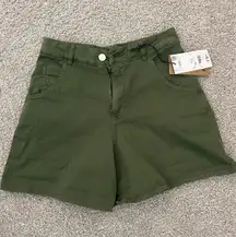 OVS High Waisted Mom Shorts Green