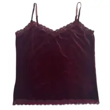 Coldwater Creek Velvet Lace Cami Womens Size Medium Whimsigoth Witchy Y2K Style