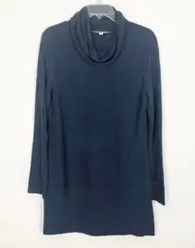 Adrienne Vattadini Cowl Neck Tunic Pullover Blue Sweater Size M