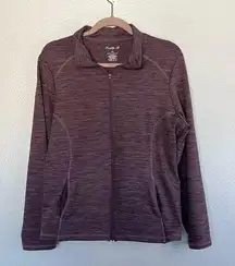 EUC Emily B Zip Up Purple Heathered Athletic Jacket sz XL