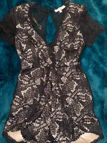 Boutique Black lace romper