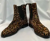 Rebecca Minkoff  Sabeen Cow Fur Leopard Print Chelsea Ankle Bootie-Size 7.5  NWOB