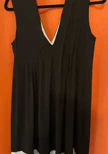 Maggy London Cream Top with Black Trim