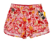 NEW Avia Women's Active Running Shorts Size Medium Groovy Bloom Orange Floral