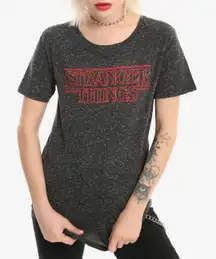 Stranger Things Speckled Heather T-Shirt Grey Red XL