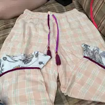 Anthropologie Peach Plaid Pants