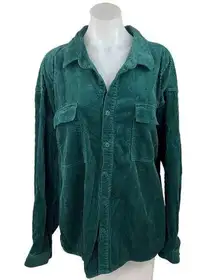 Original Use Green Corduroy Button Up CollaredLong Sleeve Pockets Jacket Sz XXL