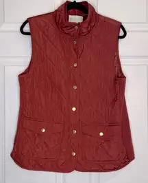 Adrienne Vittadini Women’s Quilted Vest - Burgundy - Size Large