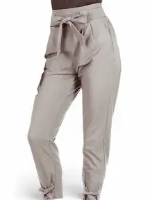 Grace‎ Karin Women's High-Waisted Tie Waist Dress Pants Light Gray Size S