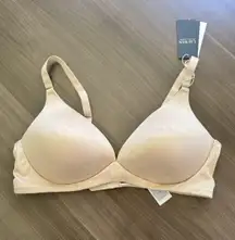 NWD Ralph Lauren Wireless T-Shirt Bra Beige Logo Wireless Padded Size 40C