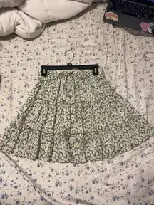 Green floral skirt 