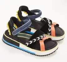 Farm Rio Mixed Material Strappy Sandal.(Size 8)