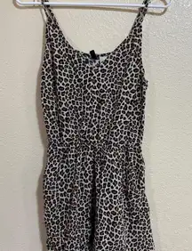 H&M Leopard Print Jumpsuit in Brown and White