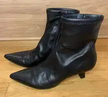 Open Edit Pointed Toe Black Booties - Size 7