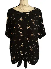 Buffalo David Bitton Black Floral Knotted Front Shirt XX-Large NEW
