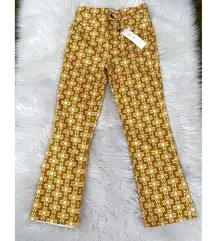 NWT Zara The Dreed Abstract Floral Cropped Flare Jean