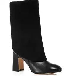 Stuart Weitzman Women's Lucinda Fold-Over Knee-High Boots Black 7.5