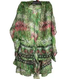 CITY GIRL By Nancy Bolen Skirt Set Beaded Tunic Top Whimsical Fairy Flirty Small