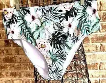 Bikini Bottoms 3XL New Full Coverage Wide High Leg Stretch Waist Floral …