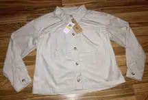 NWT Democracy  Corduroy Button Up Shacket Shirt Jacket Oversized Women's Med
