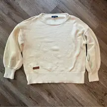 Simply Southern Crewneck Pullover Sweater Womens Small Cream knit sweatshirt