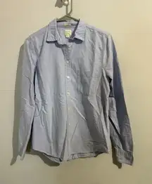J Crew Shirt Womens S Blue Boy Fit Button Up Long Sleeve