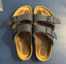 Birkenstock leather navy sandals