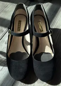 Louise et Cie Black Suede Mary Jane Flats size 9.5