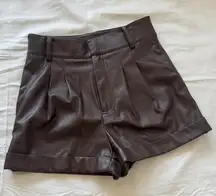 Brown Faux Leather short