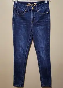 Seven 7 Jeans Womens High Rise Tummyless Skinny Medium Wash Blue Denim Size 6