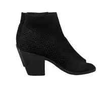 new Eileen Fisher heeled booties sz5 stretch open knit open toe Ark perforated