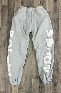 Sp5der Worldwide Beluga Sweatpants in heather grey