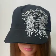 Harley-Davidson Black Cap with White Winged‎ Design