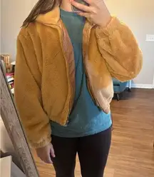 BP Tan Teddy Jacket with Balloon Sleeves