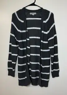 Love Change Gray and White Striped Cardigan