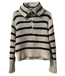 Outfitters Women's Size Small Cowl Neck Zip Knit Sweater Preppy