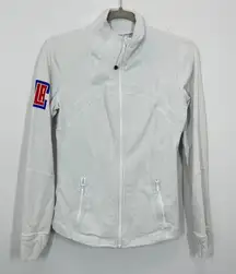 Lululemon LA Clippers Athletic Jacket Zip Up White Women's Size 8 Basketball NBA