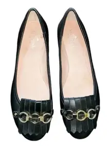 Kate Spade Black Leather Flat Slip on Shoes(Size 8M)