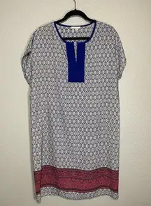 Pleione Blue And Red Lightweight Shift Dress Size Medium