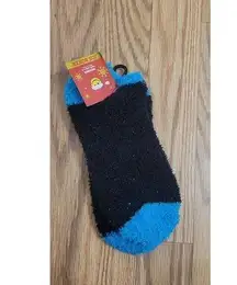 Joe Boxer Womens Cozy Multicolor Fuzzy Crew Socks Shoe Size 4-10 Glitter Black B