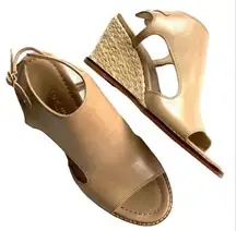 Like new Bettye Muller leather wedge sandals