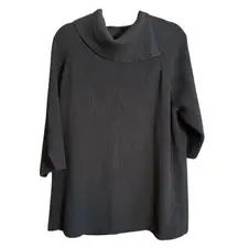 COS Black Oversize Chunky Knit Fold down Wrap Collar Sweater Cotton Wool Medium