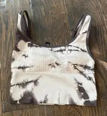 Victoria's Secret PINK Women's Brown Tie Die Sports Bra Crop Size XS