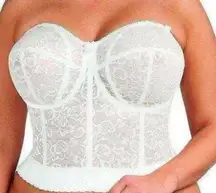 Vintage 90s Y2K Corset 36C  Boned Lace  Bra White Lace