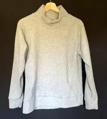 GAP maternity gray turtleneck fleece sweater zipper pockets women's size large