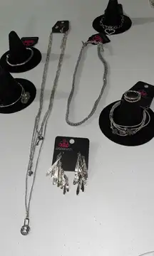 NWt Paparazzi 9 pc Bundle Silver Jewelry Set