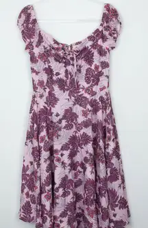 Timeless‎ London Womens Floral Babydoll Midi Dress Size 8 Pink Cottagecore Boho
