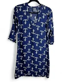 Escapada Anchor Print Shift Dress | Size Small | Ready to Captain Your Closet