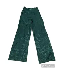L*Space Green Leopard Print Harlow Wide Leg High Rise Pants