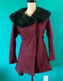 ⭐️ Marron jacket with faux fur neck lining